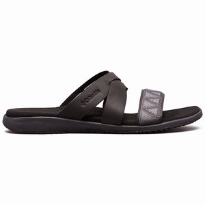 Columbia Chanclas Solana™ Slide Mujer Negros/Grises Oscuro (652DXWGMY)